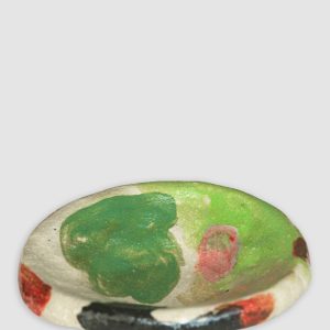 Discover the Kattu Frog Ceramic Dish, featuring a soft cream base scattered with vibrant green playful colour blobs, and a natural burning glaze. Handcrafted in Australia, perfect for trinkets, jewellery, or as a decorative accent.