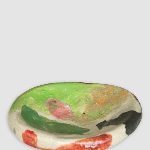 Discover the Kattu Frog Ceramic Dish, featuring a soft cream base scattered with vibrant green playful colour blobs, and a natural burning glaze. Handcrafted in Australia, perfect for trinkets, jewellery, or as a decorative accent.